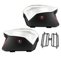 Bagtecs Set Koffer + Träger für BMW K 1200 R / RS / S Seitenkoffer  PX74WT weiss