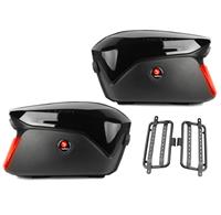 Bagtecs Set Koffer + Träger für Ducati Multistrada 1260 / S / 950 / S Seitenkoffer  PX74BL schwarz LED