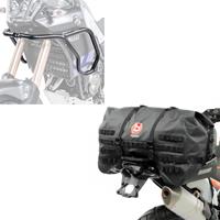 MOTO GUARD Set: Verkleidungsschutzbügel für Yamaha Tenere 700 19-21 -Sturzbügel oben + Hecktasche SX70 70Ltr wasserdicht in schwarz