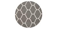 Madrid Impression  Shaggy Rond Design Vloerkleed Grijs Hoogpolig- 120 CM ROND
