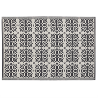 beliani Outdoor Teppich schwarz/weiss 120 x 180 cm geometriches Muster Nellur - Schwarz