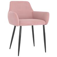 vidaXL Eetkamerstoelen 4 st fluweel roze