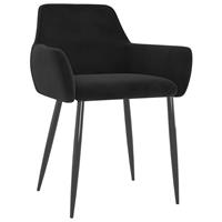 vidaXL Eetkamerstoelen 6 st fluweel zwart