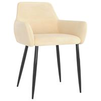 vidaXL Eetkamerstoelen 6 st fluweel crème