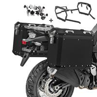 Bagtecs Alu-Koffer + Kofferträger für Harley Pan America 1250 2021  GX38 schwarz