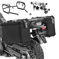 Bagtecs Alu-Koffer + Kofferträger für Harley Pan America 1250 2021  GX45 schwarz