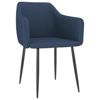 vidaXL Eetkamerstoelen 4 st stof blauw