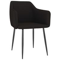 vidaXL Eetkamerstoelen 4 st stof zwart