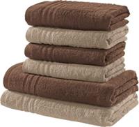 REDBEST Frottier-Set  2-farbig 6-tlg. Frottier New York braun/beige Gr. one size