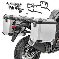 Bagtecs Alu-Koffer + Kofferträger für Royal Enfield Himalayan 17-21  GX38-45 silber