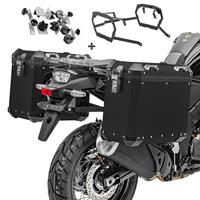 Bagtecs Alu-Koffer + Kofferträger für Royal Enfield Himalayan 17-21  GX38-45 schwarz