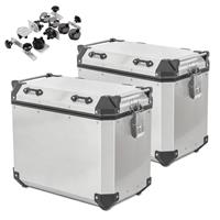 Bagtecs Alukoffer Set für Husqvarna Norden 901 Aluminium Seitenkoffer  QP48 silber