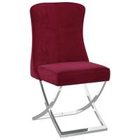 VidaXL Esszimmerstuhl Weinrot 53x52x98 cm Samt Rot