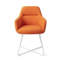 Jesper Home Eetkamerstoel 'Kinko' Cross White, kleur Tangerine