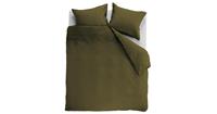 Ambiante Dekbedovertrek Uni Cotton Olive Green-2-persoons (200 x 200/220 cm)