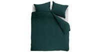 Ambiante Dekbedovertrek Uni Cotton Dark Green-Lits-jumeaux (240 x 200/220 cm)