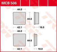 TRW Lucas Bremsbeläge organisch MCB506  44,2/41,9x44x10/16mm