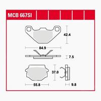 TRW SI Remblokken sinter metaal, en remschoenen voor de moto, MCB667SI