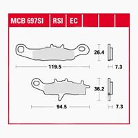 TRW SI Remblokken sinter metaal, en remschoenen voor de moto, MCB697SI