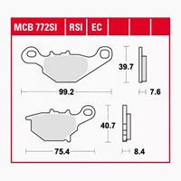 TRW SI Remblokken sinter metaal, en remschoenen voor de moto, MCB772SI