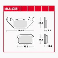 TRW SI Remblokken sinter metaal, en remschoenen voor de moto, MCB805SI
