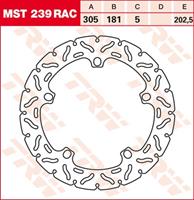 TRW MST vaste remschijf RAC design, voor de moto, MST239RAC