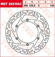 TRW MST vaste remschijf RAC design, voor de moto, MST265RAC