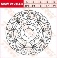 TRW MSW zwevende remschijf RAC design, voor de moto, MSW212RAC