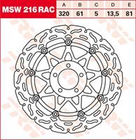TRW MSW zwevende remschijf RAC design, voor de moto, MSW216RAC