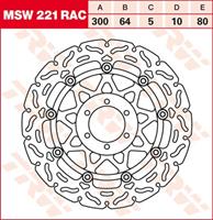 TRW MSW zwevende remschijf RAC design, voor de moto, MSW221RAC