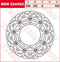 TRW MSW zwevende remschijf RAC design, voor de moto, MSW224RAC