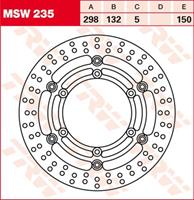 TRW MSW Zwevende remschijf, voor de moto, MSW235