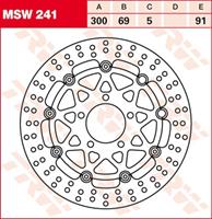 TRW MSW Zwevende remschijf, voor de moto, MSW241