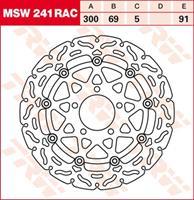 TRW MSW zwevende remschijf RAC design, voor de moto, MSW241RAC