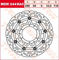 TRW MSW zwevende remschijf RAC design, voor de moto, MSW244RAC