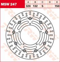 TRW MSW Zwevende remschijf, voor de moto, MSW247