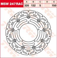 TRW MSW zwevende remschijf RAC design, voor de moto, MSW247RAC