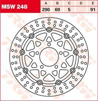TRW MSW Zwevende remschijf, voor de moto, MSW248