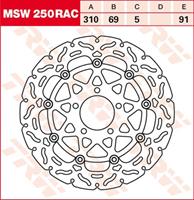 TRW MSW zwevende remschijf RAC design, voor de moto, MSW250RAC