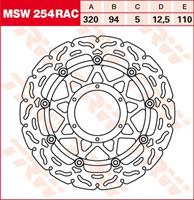 TRW MSW zwevende remschijf RAC design, voor de moto, MSW254RAC