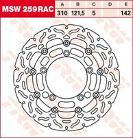 TRW MSW zwevende remschijf RAC design, voor de moto, MSW259RAC
