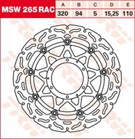 TRW MSW zwevende remschijf RAC design, voor de moto, MSW265RAC