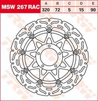 TRW MSW zwevende remschijf RAC design, voor de moto, MSW267RAC