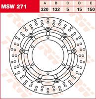 TRW MSW Zwevende remschijf, voor de moto, MSW271