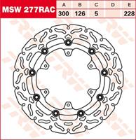 TRW MSW zwevende remschijf RAC design, voor de moto, MSW277RAC