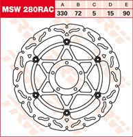 TRW MSW zwevende remschijf RAC design, voor de moto, MSW280RAC