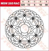 TRW MSW zwevende remschijf RAC design, voor de moto, MSW285RAC