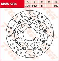 TRW MSW Zwevende remschijf, voor de moto, MSW286
