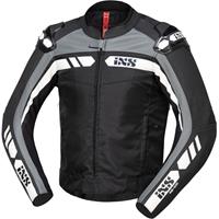 IXS RS-500 1.0 jacket, Leder motorjas heren, Zwart Wit