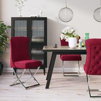 vidaXL Esszimmerstühle 6 Stk. Weinrot 53x52x98 cm Samt Rot